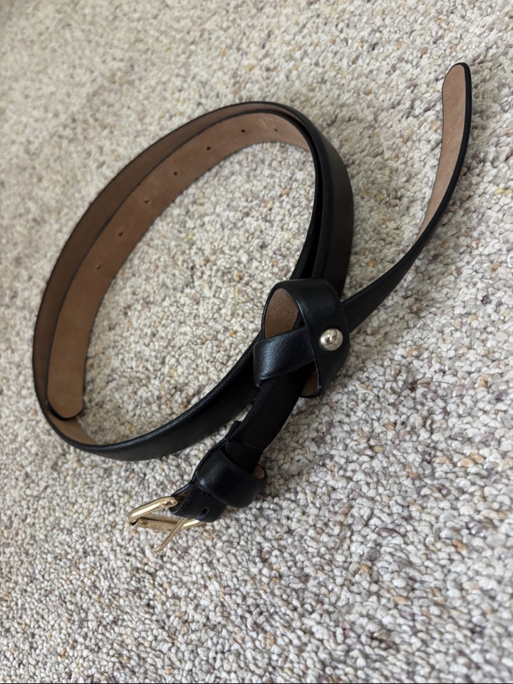 Ann Taylor Large Black Leather Belt